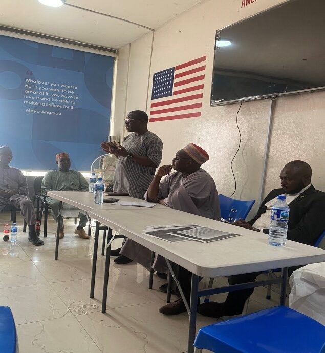 Apostle Gideon Adeniyi making his presentation